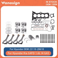 Engine Overhaul Rebuild Kit Connecting Rod Fit 1.6 L For Hyundai Accent Kia Rio Soul G4FD 1.6L l4 GA