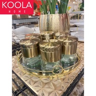 KOOLA Balang Raya Viral Mewah Balang Berpenutup Kaca Kuih Raya Biskut Gold Cantik Canister Origianl 