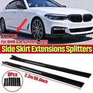 High Quality 8pcs 2.2m Car Side Skirt Extension Splitter Winglet Side Wing Bumper Lip For BMW G30 G3