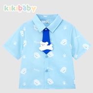 [90-120]Shirt เสื้อเชิ้ต เสื้อผ้าสำหรับเด็กผู้ชาย ผ้าคอตตอน แขนสั้น คอปก ใส่สบาย KIKIBABY_FCS