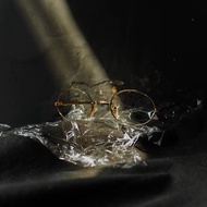 簡約線性琺瑯塗框橢圓軌道金屬鏡框 古董眼鏡 italy/glasses
