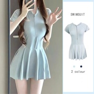 One Piece Skirt Swimsuit Female Student Conservative Sports Boxer Large Size Swimming Female _ NG Cl