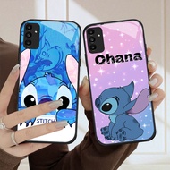 HK-10 Cute Stitch HD Glass Casing for Samsung A05S A35 A55 A24 A14 A15 A04S A34 A25 M15 A54 S21 FE P