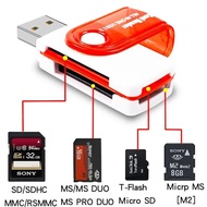 4 ใน 1 การ์ดหน่วยความจำอ่าน USB 2.0 เพื่อ Micro SD TF MS M2 การ์ดอะแดปเตอร์สำหรับคอมพิวเตอร์ Android โทรศัพท์มือถือ