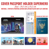 Superhero Series Motif Passport Holder Cover – Card Slot – Anti-Slip & Boarding Pass Passport Book C