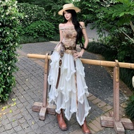 Xinjiang Sichuan Inner Mongolian Grassland Wasteland Style Dress Female Summer Travel Vacation Giant