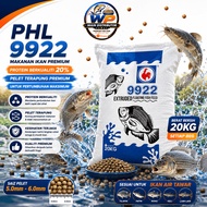 PHL 9922 Extruded Floating Fish Feed 20KG – Makanan Ikan Air Tawar Premium Protein 20% (Pelet 5.0mm 