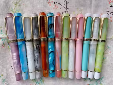 All Color Kaigelu 316 Smooth Acrylic Fountain Pen EF/F Nib Beautiful Marble Amber Pattern Ink Pen Wr