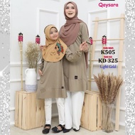 | LIGHT GOLD | BAJU TSHIRT MUSLIMAH QAYSARA | BAJU SEDONDON IBU &amp; ANAK | IRON LESS | TANGAN BERCEKAK