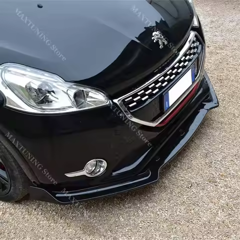 3 Pcs Front Bumper Lip For Peugeot 208 2012-2015 Body Kit Car Accessories Spoiler Splitter Diffuser 