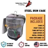 MPT Steel Bird Cage Round Iron Cage Bird Cage Sangkar Parrot Cage Sangkar Lovebird Cage Sangkar Budg