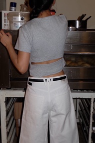 IRADA WHITE JORTS กางเกงขาสั้นยีนส์