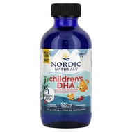 Nordic Naturals Childrens DHA Ages 1-6 Strawberry 530 mg 4 fl oz (119 ml) ชนิดน้ำ เพิ่มความจำ เสริมส