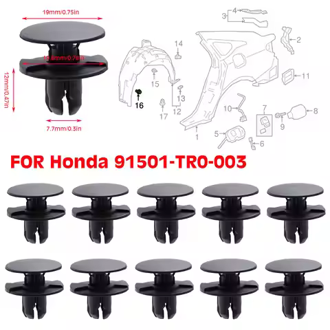 91501-TR0-003 91501TR0003 For Honda Civic CR-V HR-V Wheel Arch Lining Clips Splashguard Clips Inner 