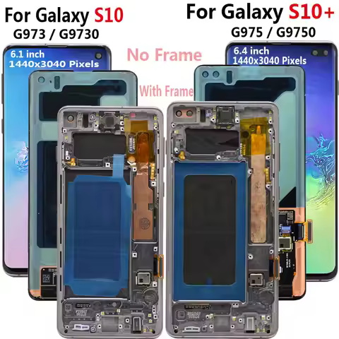 AMOLED S10 LCD For SAMSUNG Galaxy S10 G973F/DS G973F G973 S10 Plus G975 G975F G975F/DS Touch Screen