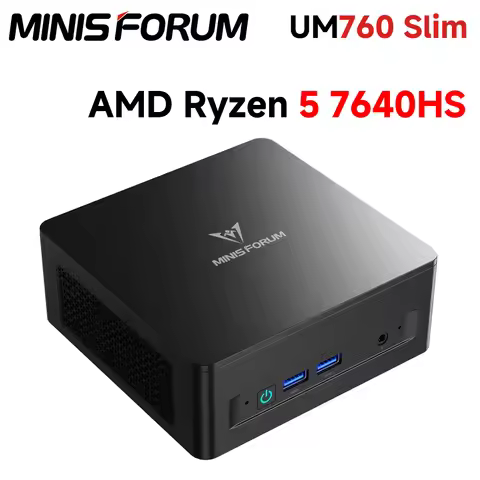 MINISFORUM UM760 Slim Mini PC Ryzen 5 7640HS TDP 60W DDR5 5600MT/s Win 11 Pro WiFi 6E BT5.2 USB4 Des