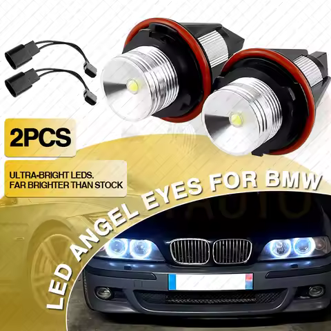 2Pcs for BMW E39 E53 E60 E61 E63 E64 E65 E66 E87 525i 530i Xi 545i M5 LED Angel Eyes Marker Light Bu