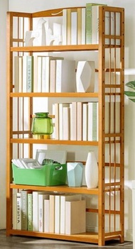 簡易書架置物架實木落地(升級款-五層70cm)可調節層板