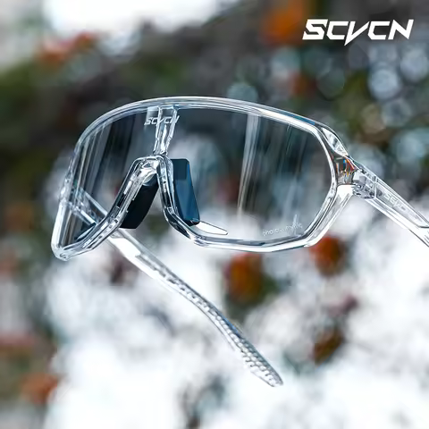 SCVCN Cycling Glasses UV400 Photochromic Sunglasses Men Sun Mountain Bike Road Bicycle Eyewear Sport