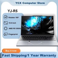 YJ-R5 指紋辨識筆記型電腦，AMD R5 3500U 處理器，15.6 吋 60Hz 刷新率螢幕，Windows 11 作業系統，DDR4 內存，最大 32GB 內存，雙 SSD 固態硬碟，500