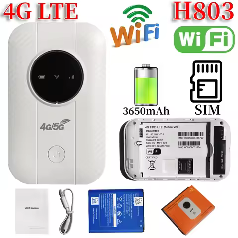 150Mbps 4G LTE Wireless Router 3600mAh with SIM Card Slot Wide Coverage 4G Sim Card Pocket WiFi Rout