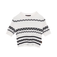 【二手】LOUIS VUITTON針織羅紋上衣，白色/黑色棉質，女款，二手 A