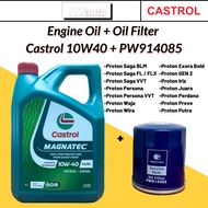2024 NEW PACKING Castrol Magnatec 10W40 Semi Synthetic Engine Oil 4L ORIGINAL WITH OIL FILTER #CASTR