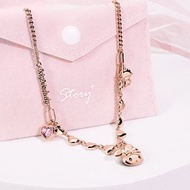 Kuromi & MyMelody心動系列-美樂蒂晶鑽造型項鍊