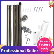 1Set 6.4Ft Flag Pole+Adjustable Bracket for Garden for House Flag Pole Kit for Flag,Flag Pole Rings 