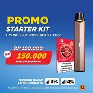 VUSE VAPE BUNDLING CLOSED SYSTEM STRARTER KIT DEVICE + POD CATRIDGE SILVER , GRAPHITE / BLACK HITAM 