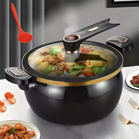 Large-Capacity 8.45QT Non-Stick Soup Pot, Twist-Lock Handle Quick-Cooking Multi-Function for Home Co