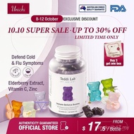 Unichi Elderberry Immune Defence Gummy, Vitamin C, Zinc Berry Flavour, Contain Beef Gelatin, 60 Coun