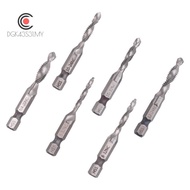 6Pcs Drill Tap Set Hex Shank SAE Combination Drill and Tap Bit Set HSS 4341 Screw Tap Deburr Drill B