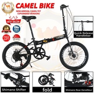 [SG OFFICIAL SHOP ] CAMEL Foldable Bicycle Disc Brake 7Speeds Shimano/ Authentic Camel Folding bike/20inch Foldable bike