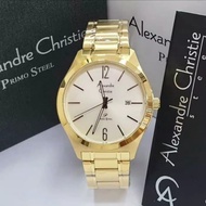 Jam Tangan Alexandre Christie 1009 Pria Gold Original