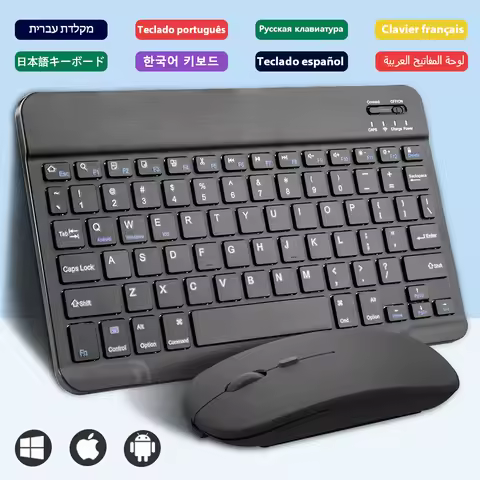 Mini Bluetooth Wireless Keyboard For Android IOS Windows Spanish Russian Arabic Keyboard And Mouse I