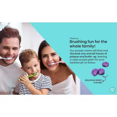 Two‑Tone Plaque Disclosing Tablets For Kids Chewable Plaque Indicator Reveal New & Old Plaque Oral H