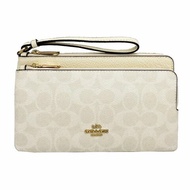 [全新] COACH C LOGO長夾式雙層大手拿包/零錢包(白)