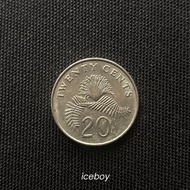 koin 20 cent singapura (1988) uang kuno vintage
