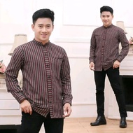 Kemeja Lurik khas Jawa, Kemeja Lurik, Kemeja motif garis-garis vertikal, Kemeja strip, Kemeja adat, 
