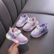 👟Alakad👟 21-30 LED Light Elsa Frozen Princess for Kids Girls Sneakers/ Kasut Sneakers Berlampu Kasut