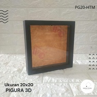 HITAM KAYU 3d Wooden Frame Acrylic Glass 20x20 Black
