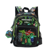Australian original smiggle childrens school bag boys backpack green cartoon Minecraft 14 inch water