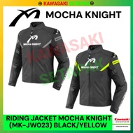 KAWASAKI GENUINE RIDING JACKET MOCHA KNIGHT (MK-JW023) BLACKYELLOW