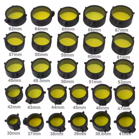 Hunting Scope Lens Cover Quick Flip Opened Matte Lens Protective Cover for 30-69mm Caliber Binocular