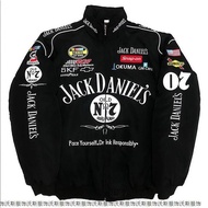 Jaket perlumbaan F1, jaket menunggang motosikal gaya Amerika, jaket kasual bersulam vintaj uniseks u