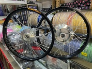 ชุดล้อYAMAHA สป้าค135 ฟิน115i สป้าคนาโน X1 (รุ่นดิสหน้า)ดุมกลึงเงาวงล้อเกรดดีขึ้นซี่ลวดชุบเส้นใหญ่อย