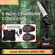 998VF Cordless Chainsaw 6 Inch Branch Saw Wood Pruning Cutter Gergaji Elektrik Mesin Potong Pokok Chainsaw