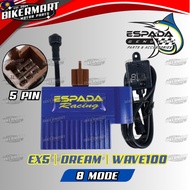 Espada PRO ECU CDI Unit Racing 8 Mode Timing Kuda Letup Plug & Play Adjustable EX5 Wave100 Kriss 1 L