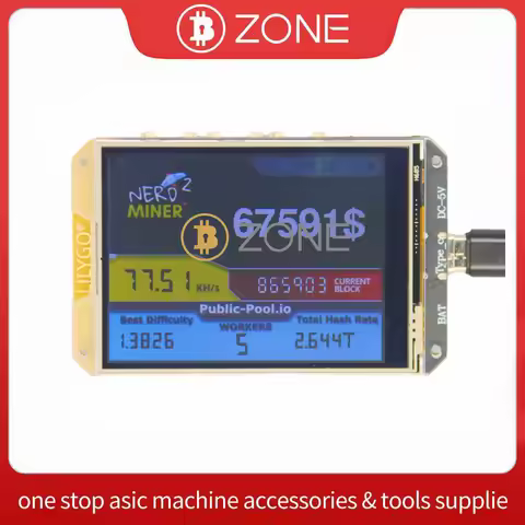 Nerd Miner V2.0 Latest Firmware 1.7.0 Hashrate 78KH/S 2024 Newest Big Display Clock Miner Bitcoin So